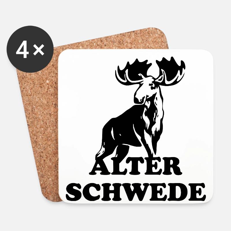 Alter Schwede - Untersetzer (4er-Set) - Weiß