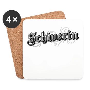 Schwerin Ostdeutschland Vintage Look - Untersetzer (4er-Set) - Weiß - Vorne