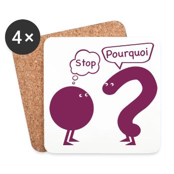 stop.. pourquoi ? - Dessous de verre (lot de 4) - blanc - Devant
