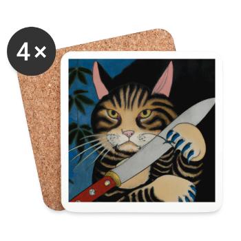 Catana - Japanese Ukiyo Gemälde - Untersetzer (4er-Set) - Weiß - Vorne