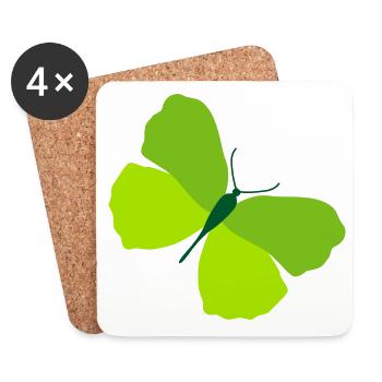 Papillon Unique Cadeau Butterfly - Dessous de verre (lot de 4) - blanc - Devant