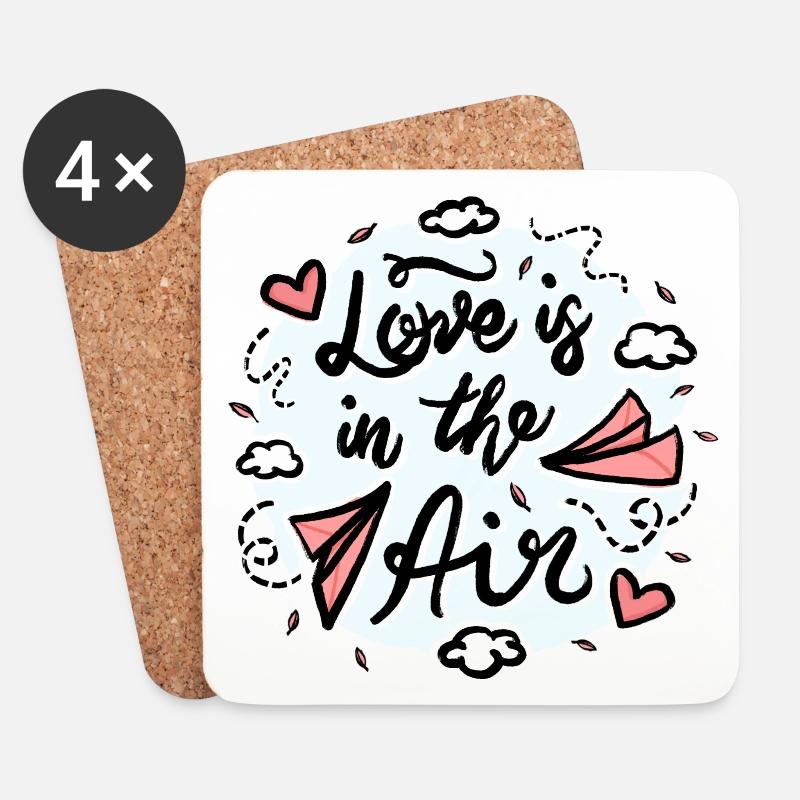 Love is in the air - Untersetzer (4er-Set) - Weiß