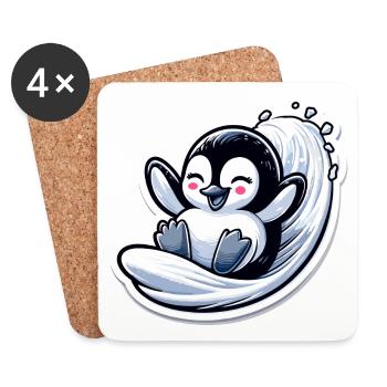 Cute Penguins Little Penguin Penguin Lover - Coasters (set of 4) - white - Front