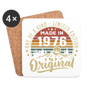 Geboren 1976 Original Retro Vintage Geburtstag 1976 - Untersetzer (4er-Set) - Weiß - Vorne