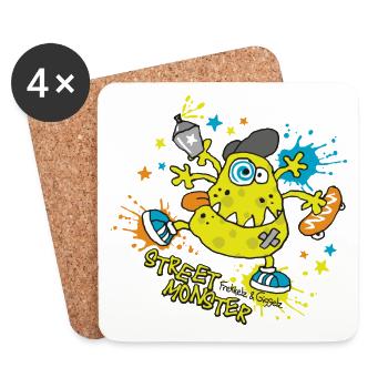 Monstre de rue - Dessous de verre (lot de 4) - blanc - Devant