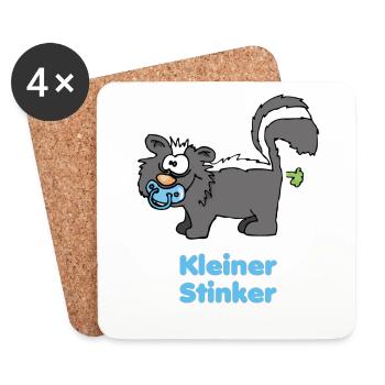 Kleiner Stinker - blaues Babystinktier - Untersetzer (4er-Set) - Weiß - Vorne