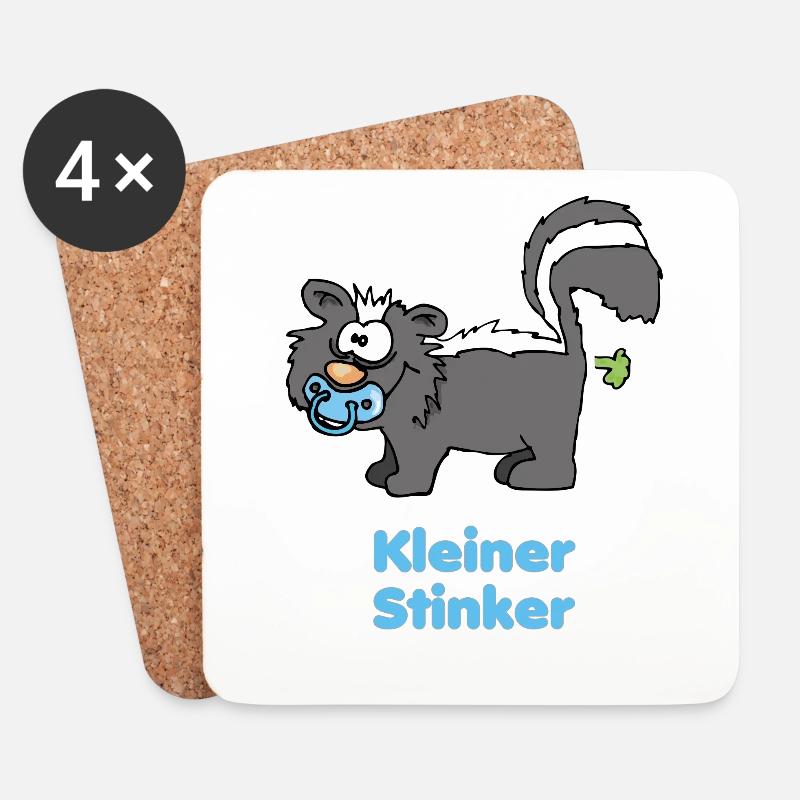Kleiner Stinker - blaues Babystinktier - Untersetzer (4er-Set) - Weiß