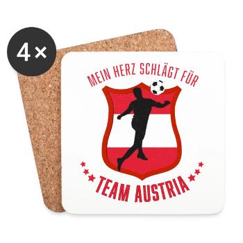 Fußball, Team Austria - Untersetzer (4er-Set) - Weiß - Vorne