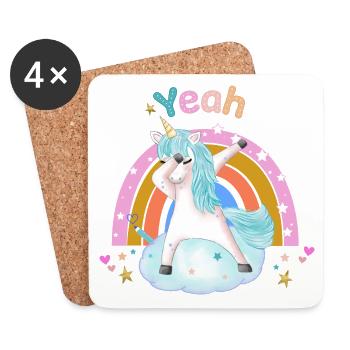 Licorne - Dessous de verre (lot de 4) - blanc - Devant