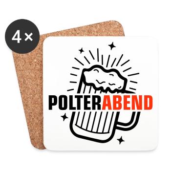 Polterabend Bier - Untersetzer (4er-Set) - Weiß - Vorne