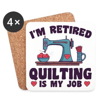 Quilten Frauen Mama Oma Stich Näherin Quilter - Untersetzer (4er-Set) - Weiß - Vorne