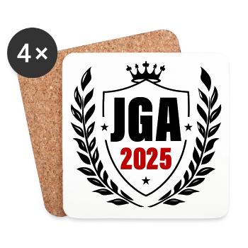 Jga 2025 Junggesellenabschied - Untersetzer (4er-Set) - Weiß - Vorne