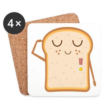 Toast-Soldat - Untersetzer (4er-Set) - Weiß - Vorne