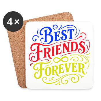 Best Friends Forever - Coasters (set of 4) - white - Front