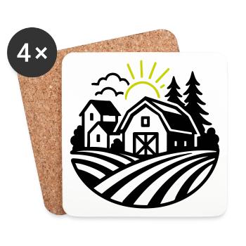 Bauernhof Farm - Coasters (set of 4) - white - Front