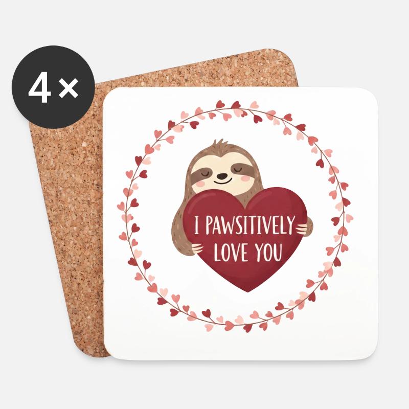 I Pawsitively Love You - Untersetzer (4er-Set) - Weiß