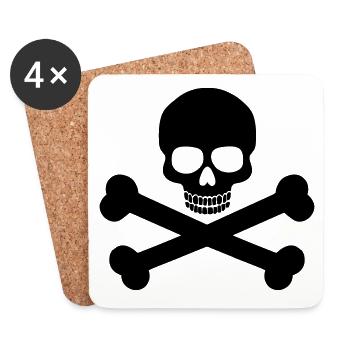 Skull and Bones - Coasters (set of 4) - white - Front