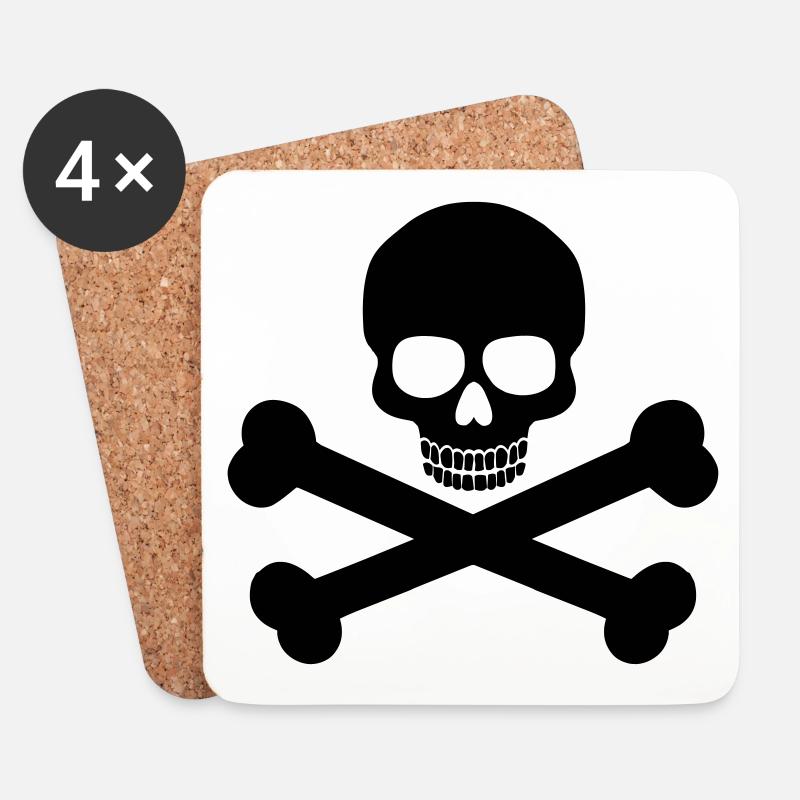 Skull and Bones - Untersetzer (4er-Set) - Weiß