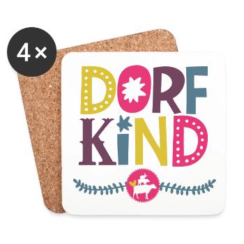 Dorfkind - Untersetzer (4er-Set) - Weiß - Vorne