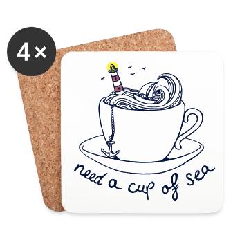 need a cup of maritime maritime - Coasters (set of 4) - white - Front