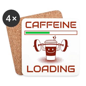 Conception de chargement de caféine pour tous les amateurs de café. - Dessous de verre (lot de 4) - blanc - Devant