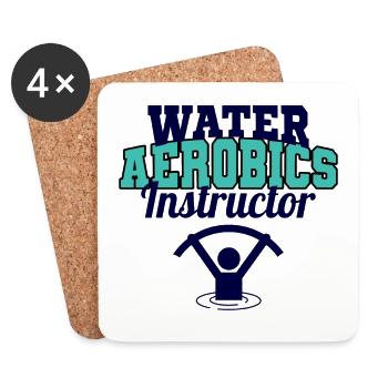 Water Aerobics Instructor Aquatic fitness Trainer - Coasters (set of 4) - white - Front