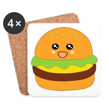 Burger, fast food, essen, kochen - Untersetzer (4er-Set) - Weiß - Vorne