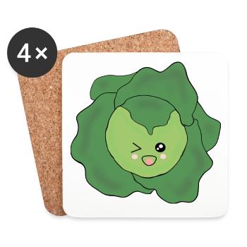 Kawaii Gesicht Kawaii Kostüm Kawaii - Untersetzer (4er-Set) - Weiß - Vorne