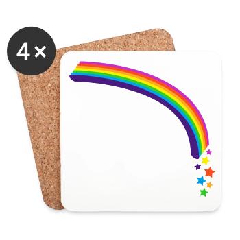Kidcore Regenbogen Sterne bunt Farben Geschenk - Untersetzer (4er-Set) - Weiß - Vorne