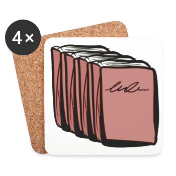 Books read red symbol - Coasters (set of 4) - white - Front