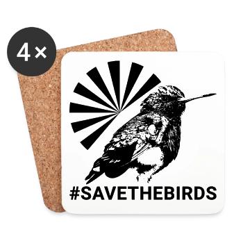 Guardians of nature #Kolibri #savethebirds - Coasters (set of 4) - white - Front