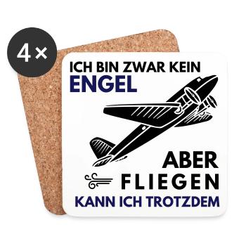 Fliegen kann ich trotzdem - Untersetzer (4er-Set) - Weiß - Vorne