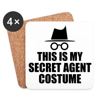 This Is My Secret Agent Costume - Dessous de verre (lot de 4) - blanc - Devant