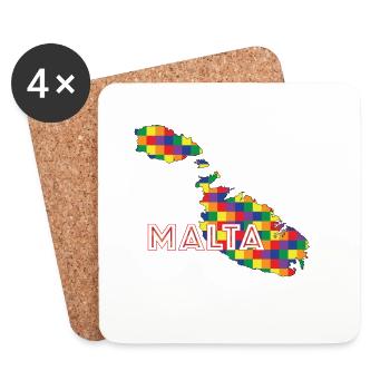 Fierté de Malte - Dessous de verre (lot de 4) - blanc - Devant