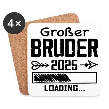 Großer Bruder 2025 - Untersetzer (4er-Set) - Weiß - Vorne