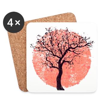 Tree & Circle (Used) - Coasters (set of 4) - white - Front