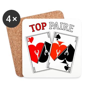 La TOP paire - Dessous de verre (lot de 4) - blanc - Devant