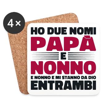 Papa und Opa - Untersetzer (4er-Set) - Weiß - Vorne