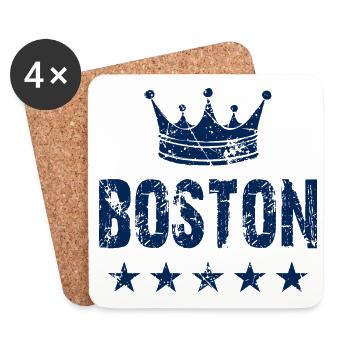 Boston Krone Sterne - Untersetzer (4er-Set) - Weiß - Vorne