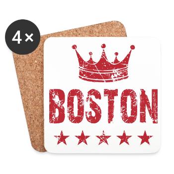 Boston Krone Sterne - Untersetzer (4er-Set) - Weiß - Vorne