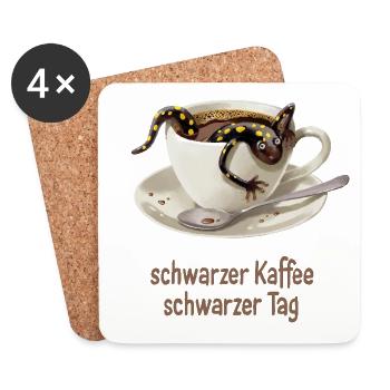 Salamandre du café 1 - Dessous de verre (lot de 4) - blanc - Devant