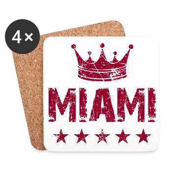 Miami Krone Sterne - Untersetzer (4er-Set) - Weiß - Vorne