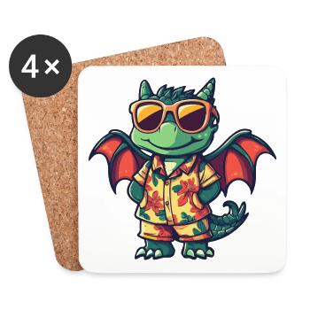 Dragon Cool Summer - Dessous de verre (lot de 4) - blanc - Devant