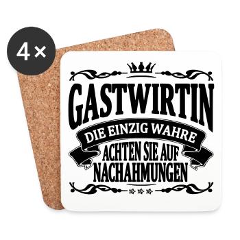 gastwirtin die einzig wahre - Untersetzer (4er-Set) - Weiß - Vorne