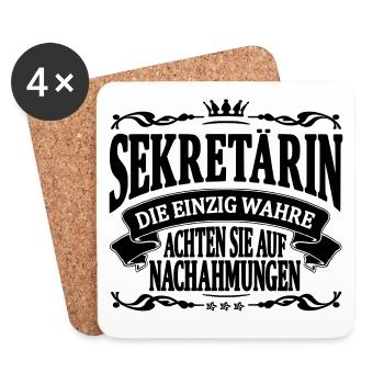 sekretärin die einzig wahre - Untersetzer (4er-Set) - Weiß - Vorne