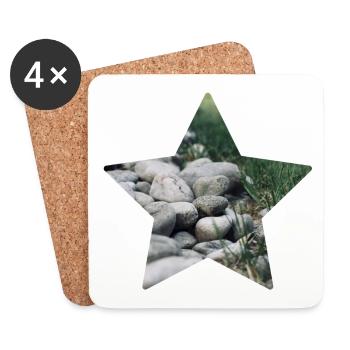 Étoile de la nature - Dessous de verre (lot de 4) - blanc - Devant