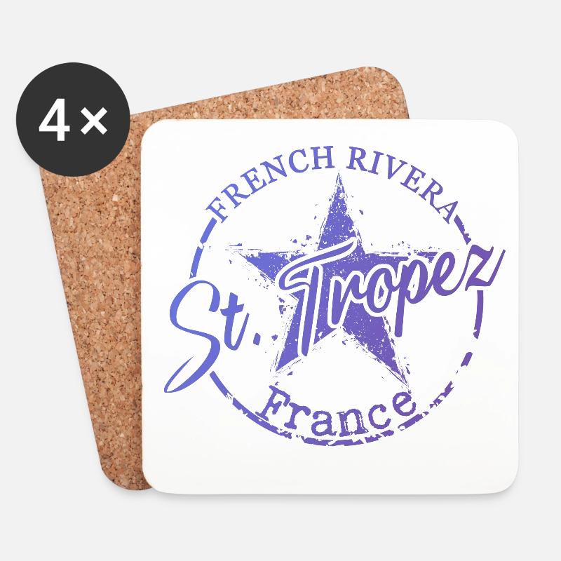 St Tropez French Rivera - Untersetzer (4er-Set) - Weiß