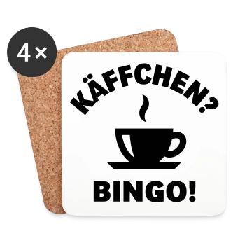 Käffchen Bingo (Baumann Klausen Clausen Kaffee V2) - Untersetzer (4er-Set) - Weiß - Vorne