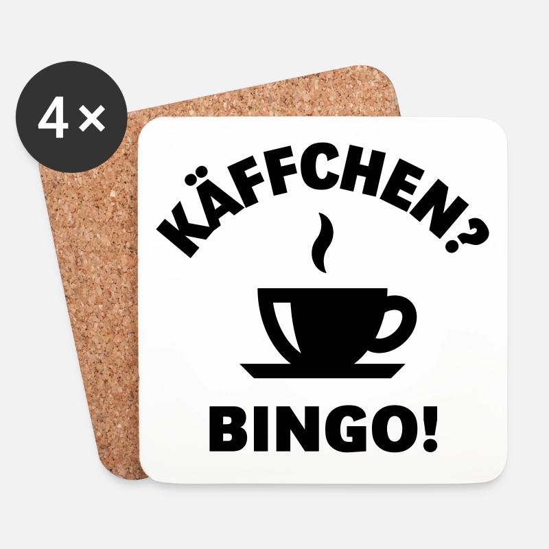 Käffchen Bingo (Baumann Klausen Clausen Kaffee V2) - Untersetzer (4er-Set) - Weiß