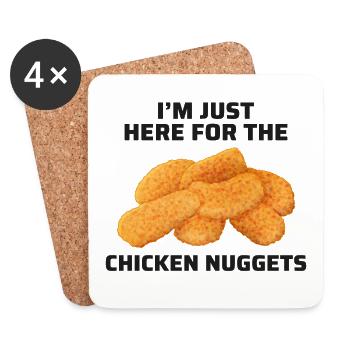 Chicken Nuggets Fast Food Funny Saying - Coasters (set of 4) - white - Front